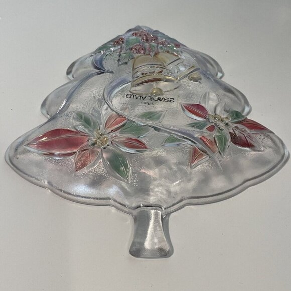 SAVOIR VIVRE Embossed Christmas Tree Server Candy Dish Holiday Spirit 7.5" NEW - Picture 4 of 7